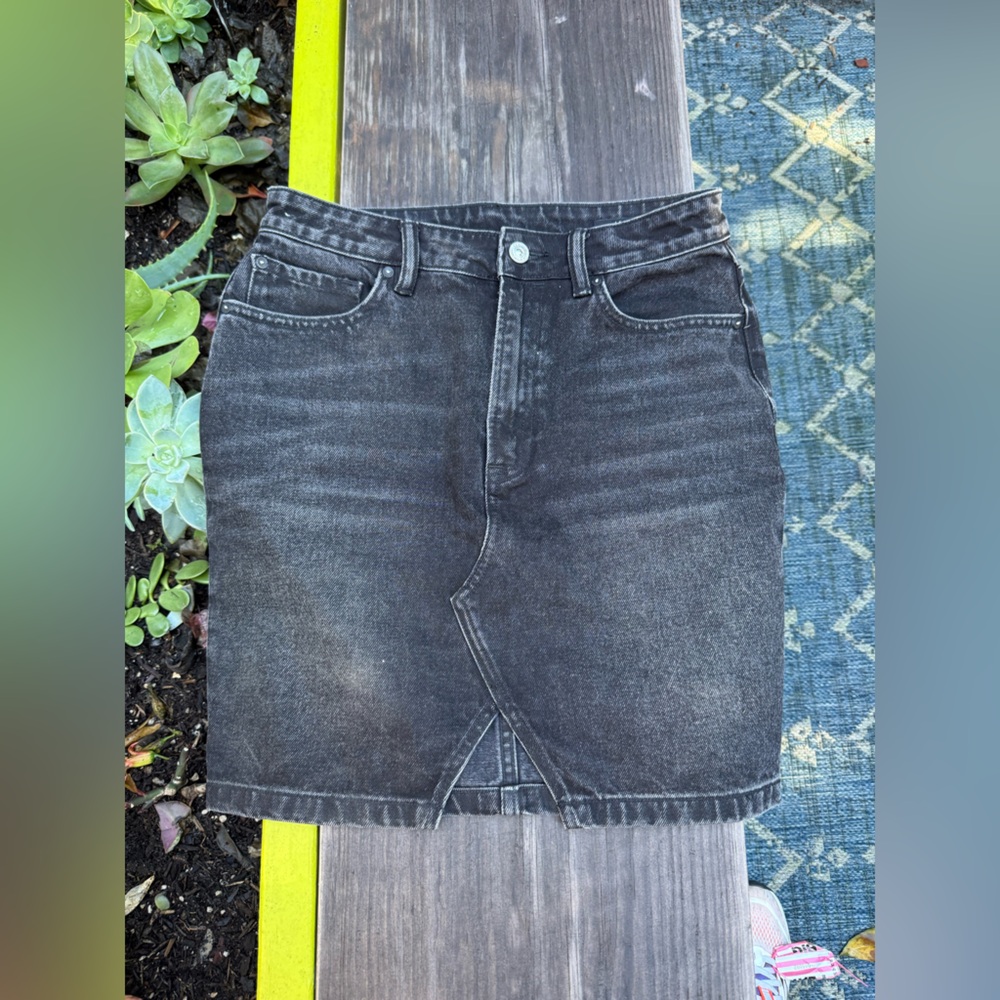 All Saints Charcoal Denim Skirt